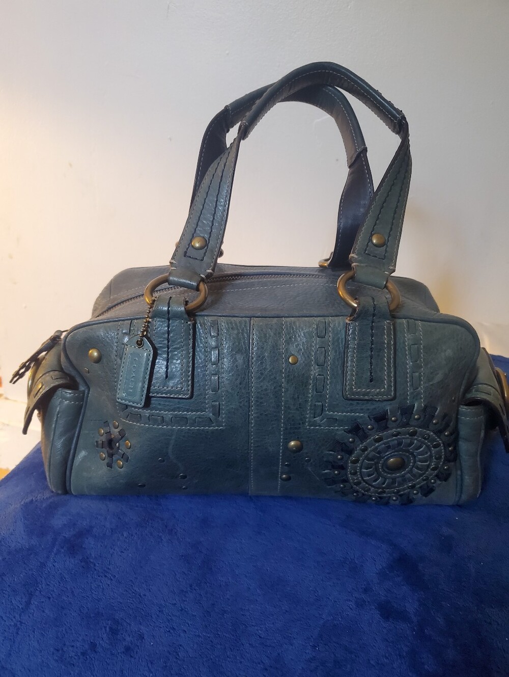 Rare Vintage Y2K Coach Mia Soho Satchel Bag Style 10064 Studded Sunburst Accents